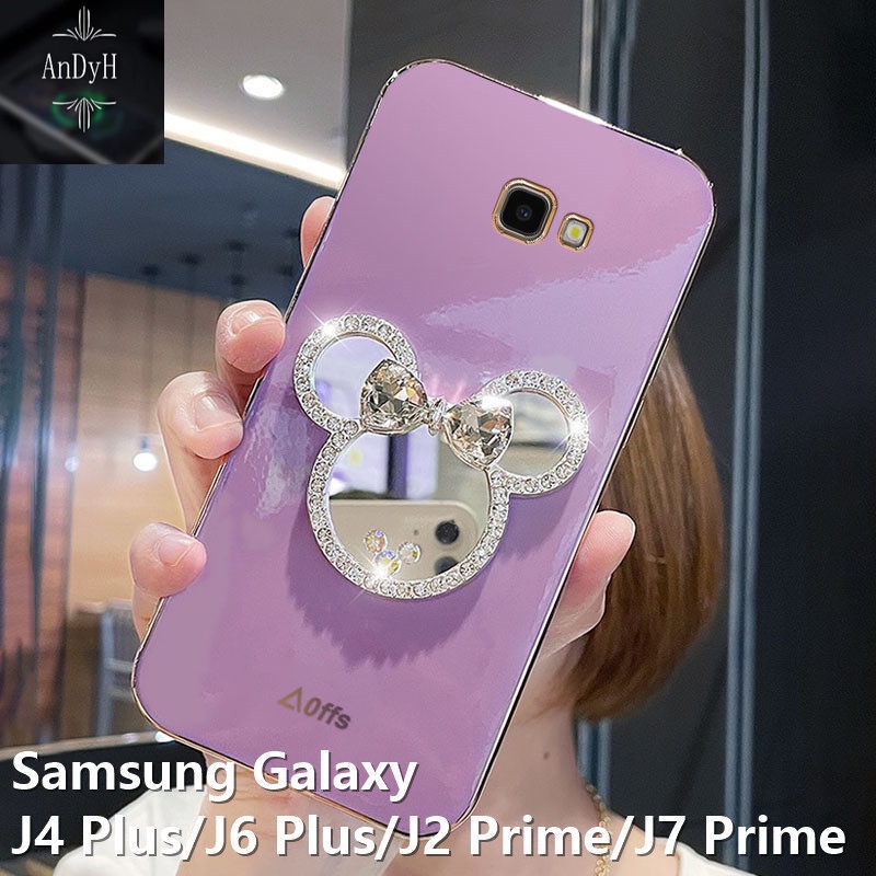 Case Desain Minnie Mouse Aksen Berlian Untuk Samsung Galaxy J4 Plus J6 Plus J2 Prime J7 Prime