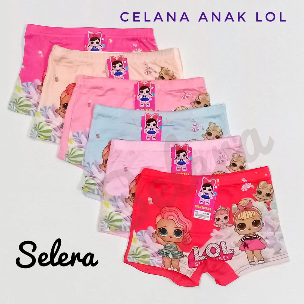 ( 3 pcs )CELANA DALAM ANAK LOL / BOXER ANAK PEREMPUAN KARAKTER LOL TERBARU LUCU