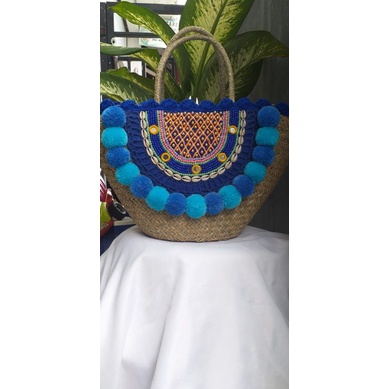 tas etnik mendong | tas khas bali pompom | tas etnik bali