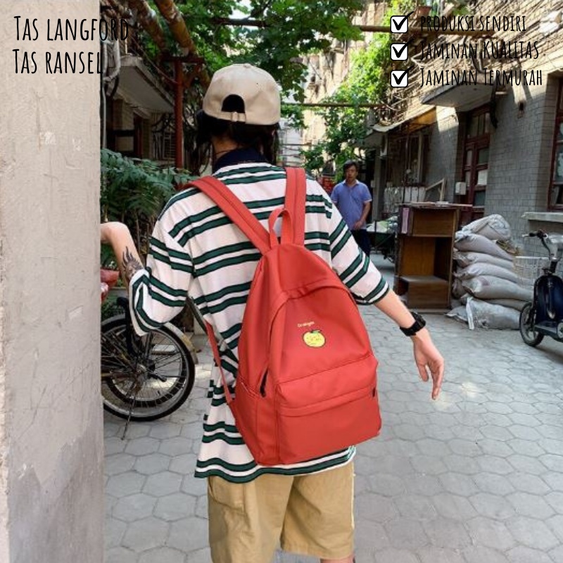 Tas Ransel Hitam Kekinian Terbaru Murah Bagus Sekolah Traveling Model Fashion Korea Kekinian Simple Elegan Casual Simple Backpack Punggung Bahu Perempuan Wanita Cewek