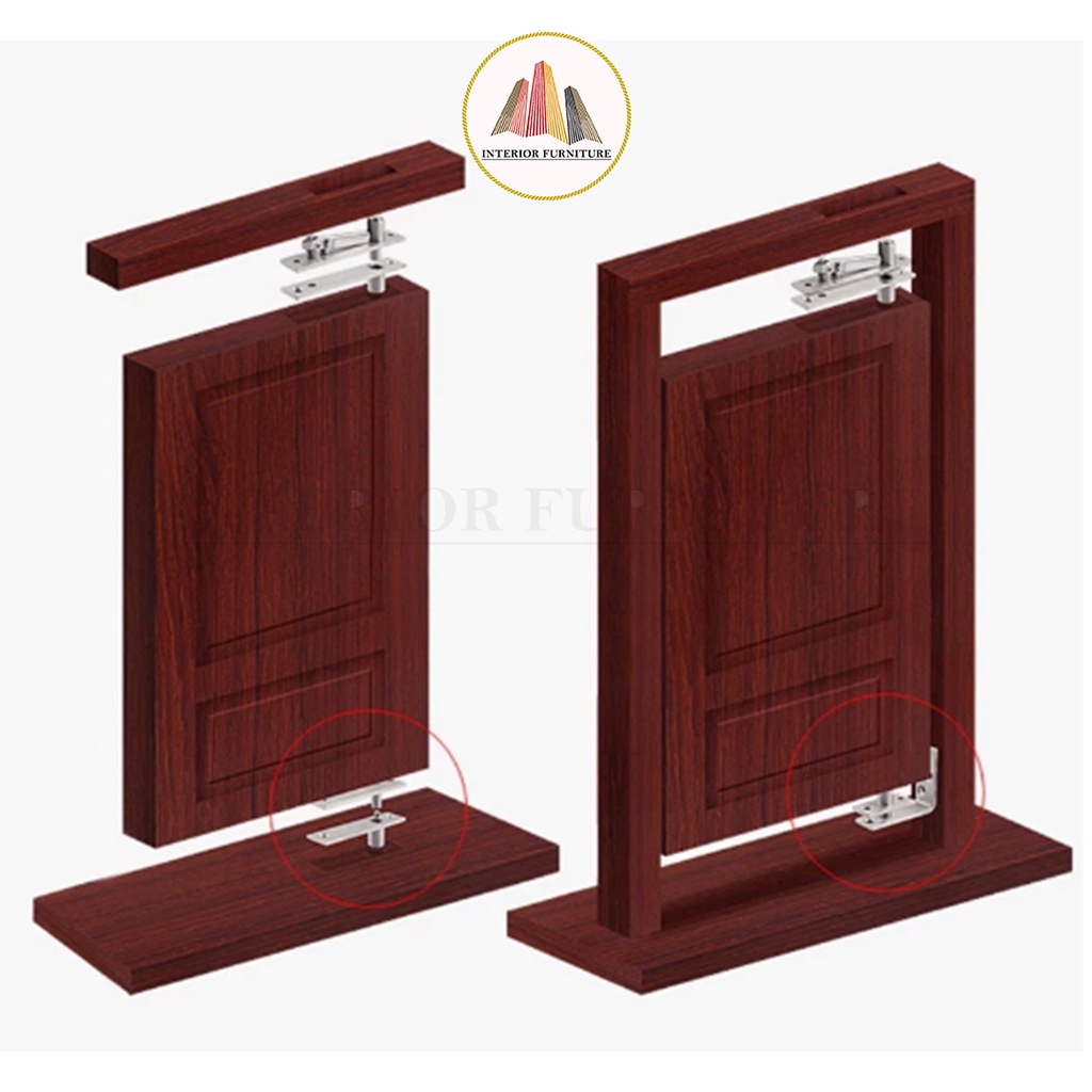 Engsel Pivot Engsel Pintu Putar 360 Derajat Bahan Stainless Steel Engsel Poros Jendela Putar
