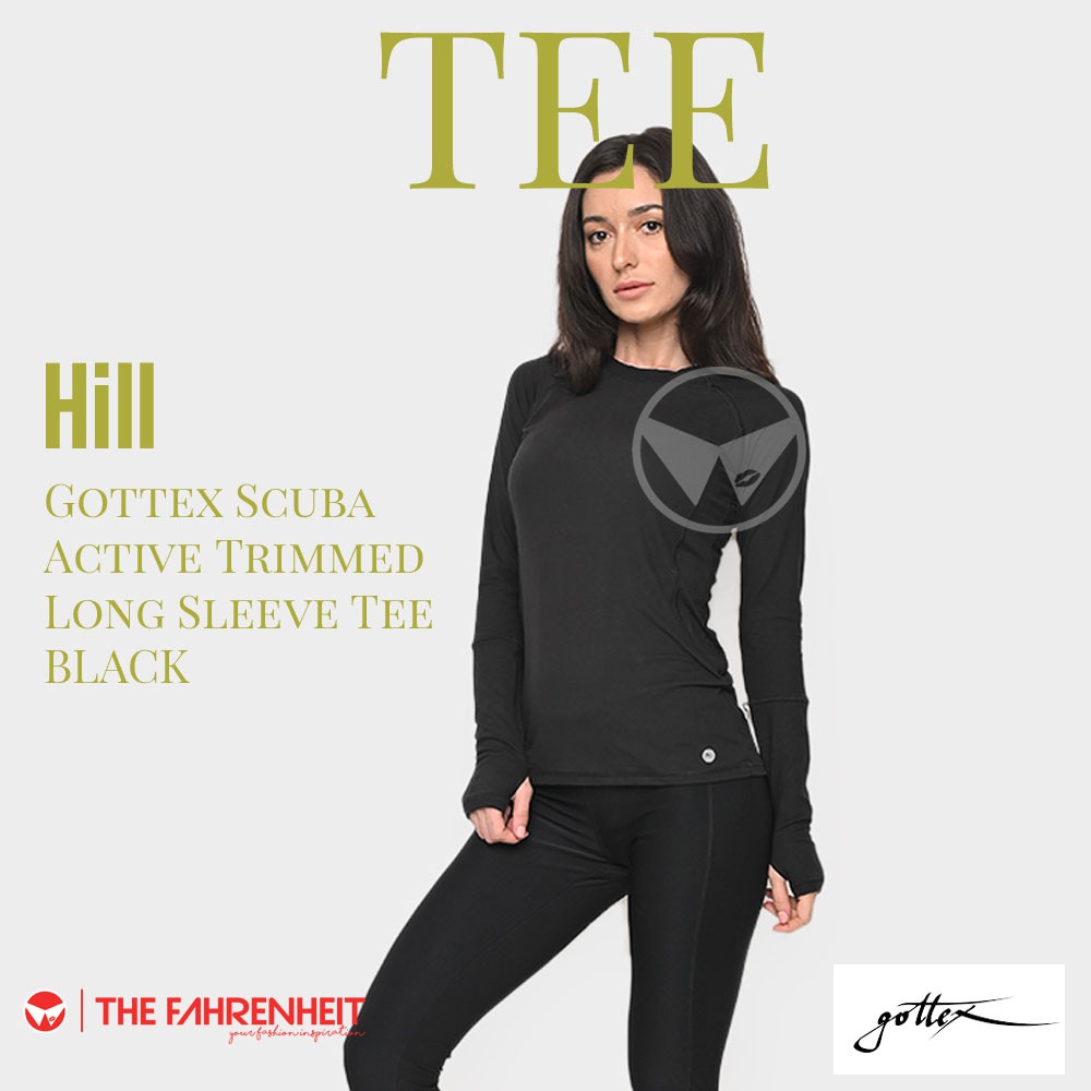 The-Fahrenheit Hill Gottex Scuba Active Trimmed Long Sleeve Tee - Black