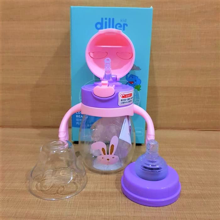 Botol air minum Bayi Baby Balita Diller Tritan 100% BPA FREE Dual cap