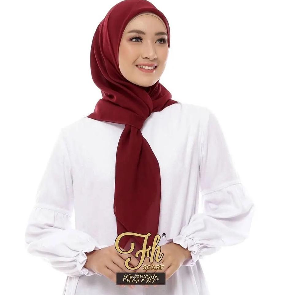 "AGO. 165314" kerudung jiilbab / hijab segi empat bahan bella square polos jahit tepi neci murah pre
