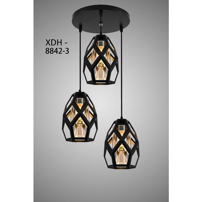 LAMPU GANTUNG HIAS MINIMALIS MODERN MEJA MAKAN 3 LAMPU