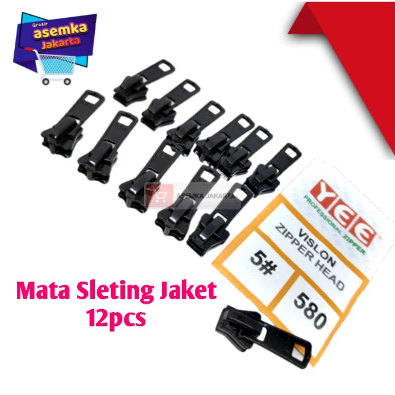 Resleting sleting jaket Mata Resleting sleting Jaket 12pcs