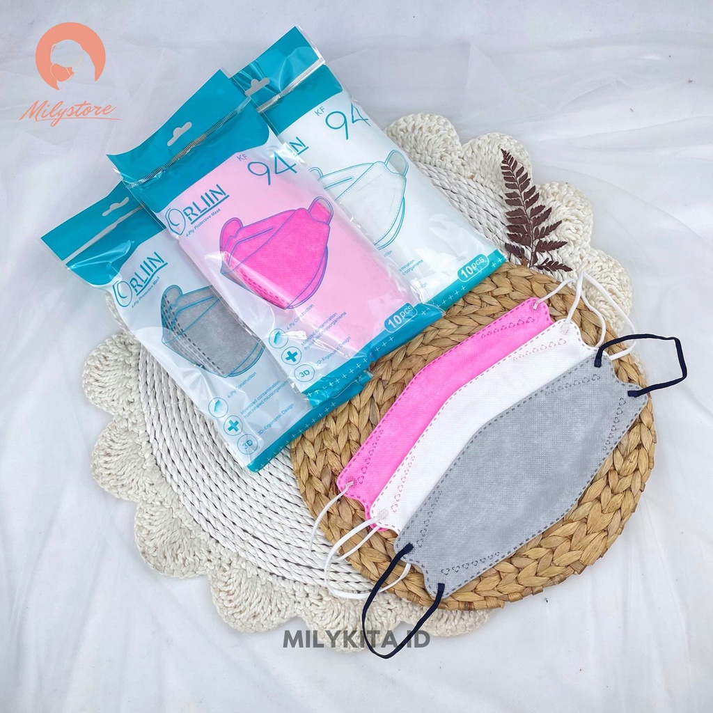 Masker KF94 Orliin by Orlee Non Hijab Cantol Telinga isi 10