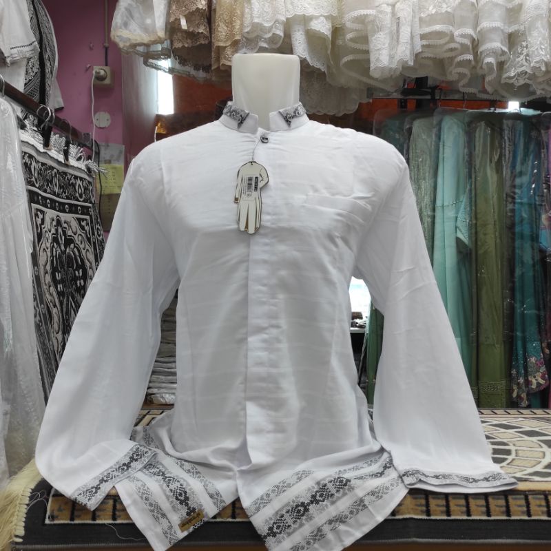 Baju Koko Putih KATUN [ Lengan Panjang ] Al Zabbar