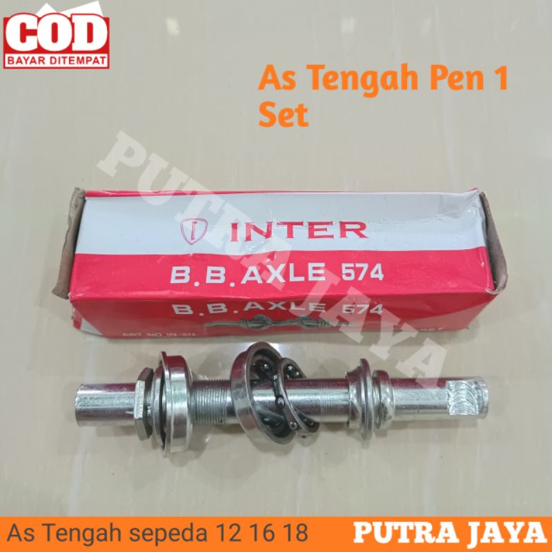 As Tengah Sepeda - As Keroncong full Set Sepeda anak Jengki Onthel - BB Axle 574