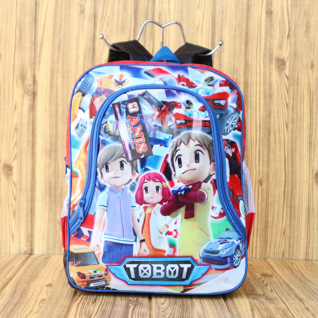 Tas Ransel Gendong Anak Cowok Motif Tobot Merah Mika Original Murah Berkualitas Kekinian Awet Trendy