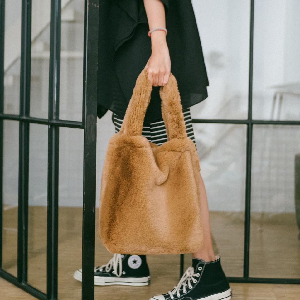 ZuS ㊠ IGOTCHA Fury Bag - Tas Tote Bulu Beludru [B2] /Kekinian