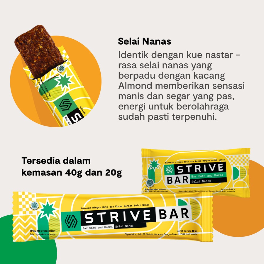 STRIVE BITE SELAI NANAS NASTAR ENERGY BAR SATUAN