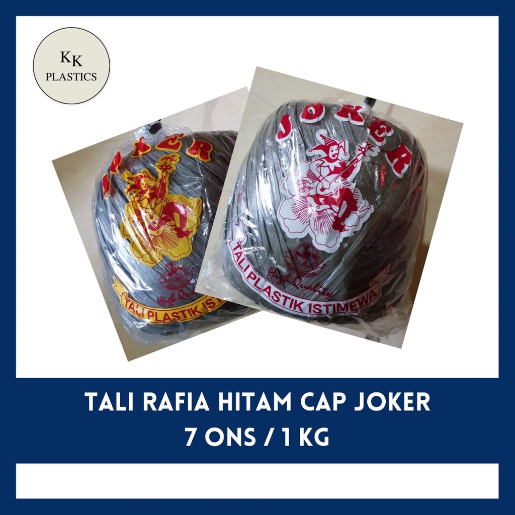 

TALI RAFIA HITAM CAP JOKER | TALI HITAM | TALI RAPIA ROLL | TALI RAPIA HITAM | 7 ONS & 1 KG