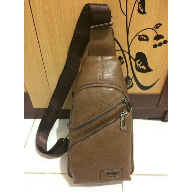 Ready Sale grosir tas selempang dada kulit cowok jeep murah 8802#