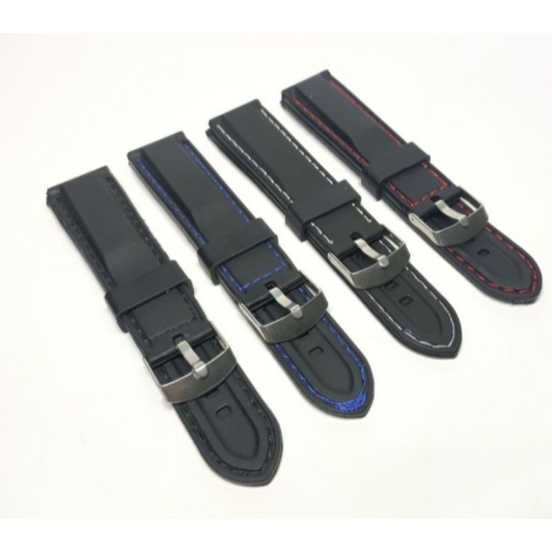 Tali jam tangan termurah rubber strap,list hitam,list merah,list biru,list putih 20,22,24mm