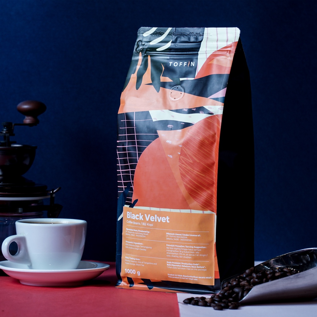 

Toffin Coffee Beans Black Velvet 1000gram//Biji Kopi Black Velvet 1000gram