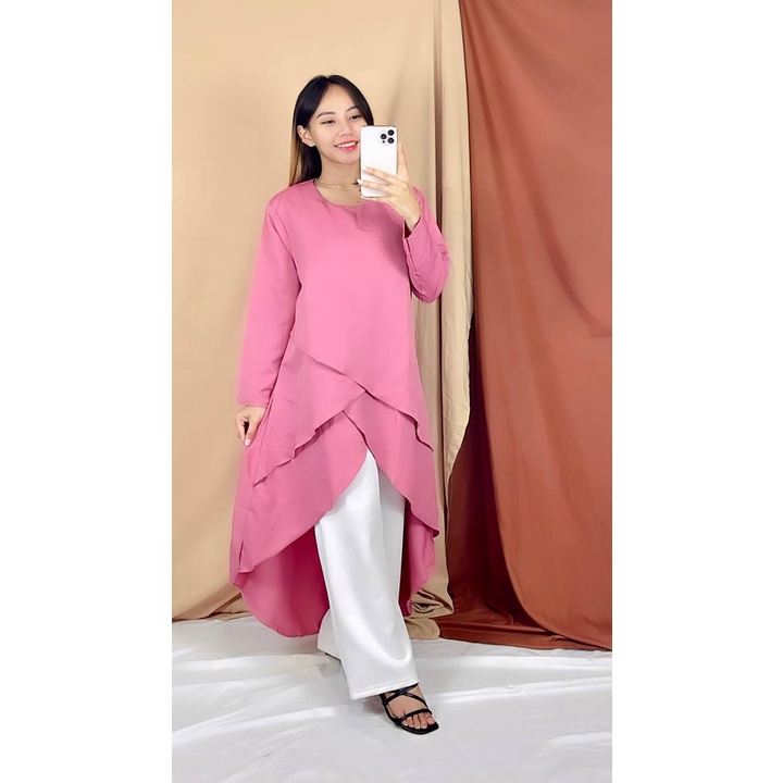 Tq88indonesia Fashion Busana Muslimah Terbaru / TUNIK ARASH / Tunic polos / Baju Muslim Wanita / Ootd Kekinian / Outfit Kasual