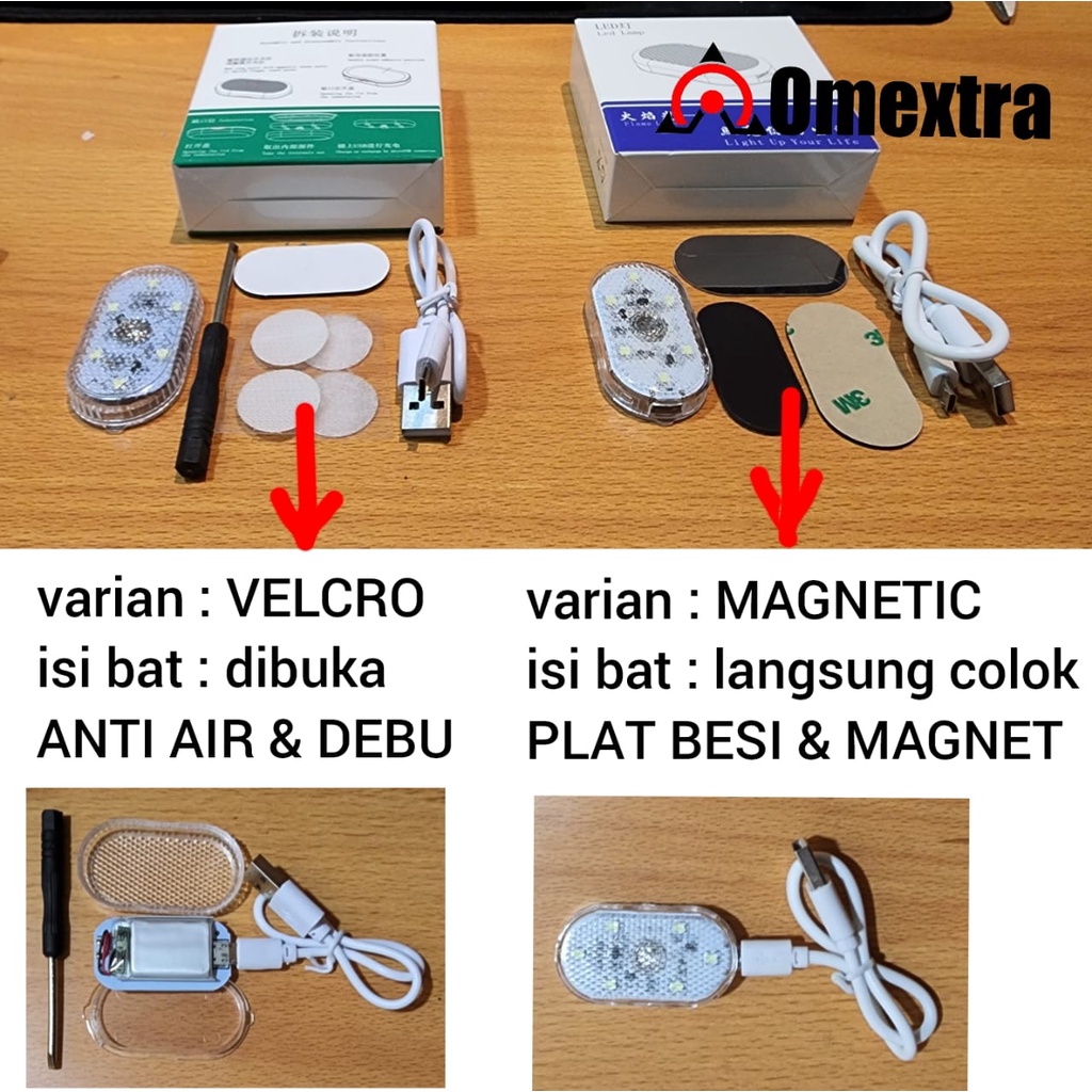 USB 6 LED tempel serbaguna lemari rumah kabin mobil/Car Interior Touch Light/Lampu Plafon Atap Mobil Aksesoris Pencahayaan Mobil/Lampu Sentuh Interior Mobil