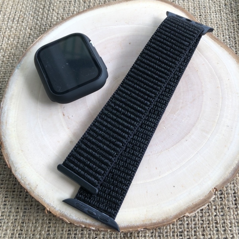 STRAP APPLE WATCH NYLON SPORTLOOP Platinum Black - STRAP APPLE WATCH SERIES 1 2 3 4 5 6 7 SE