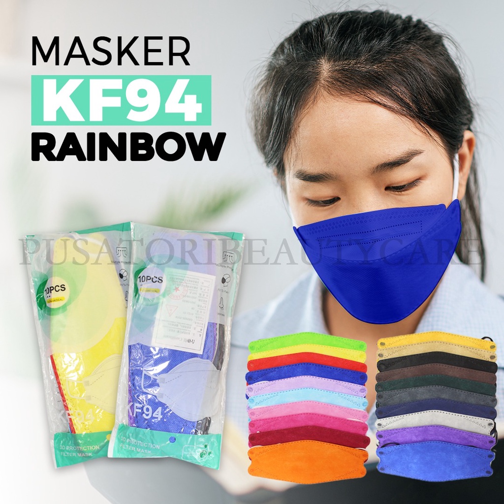 MASKER KF94 WARNA RAINBOW WARNA MIX MASKER KF94 WARNA WARNI