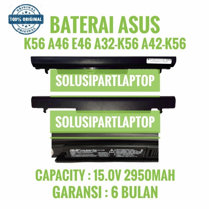 Baterai Laptop ASUS Ultrabook A46, A56, K46, K56 ORIGINAL