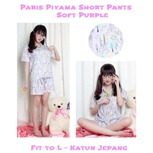 Paris Piyama Pendek - Grosir Baju Tidur Wanita Dewasa - Grosir piyama