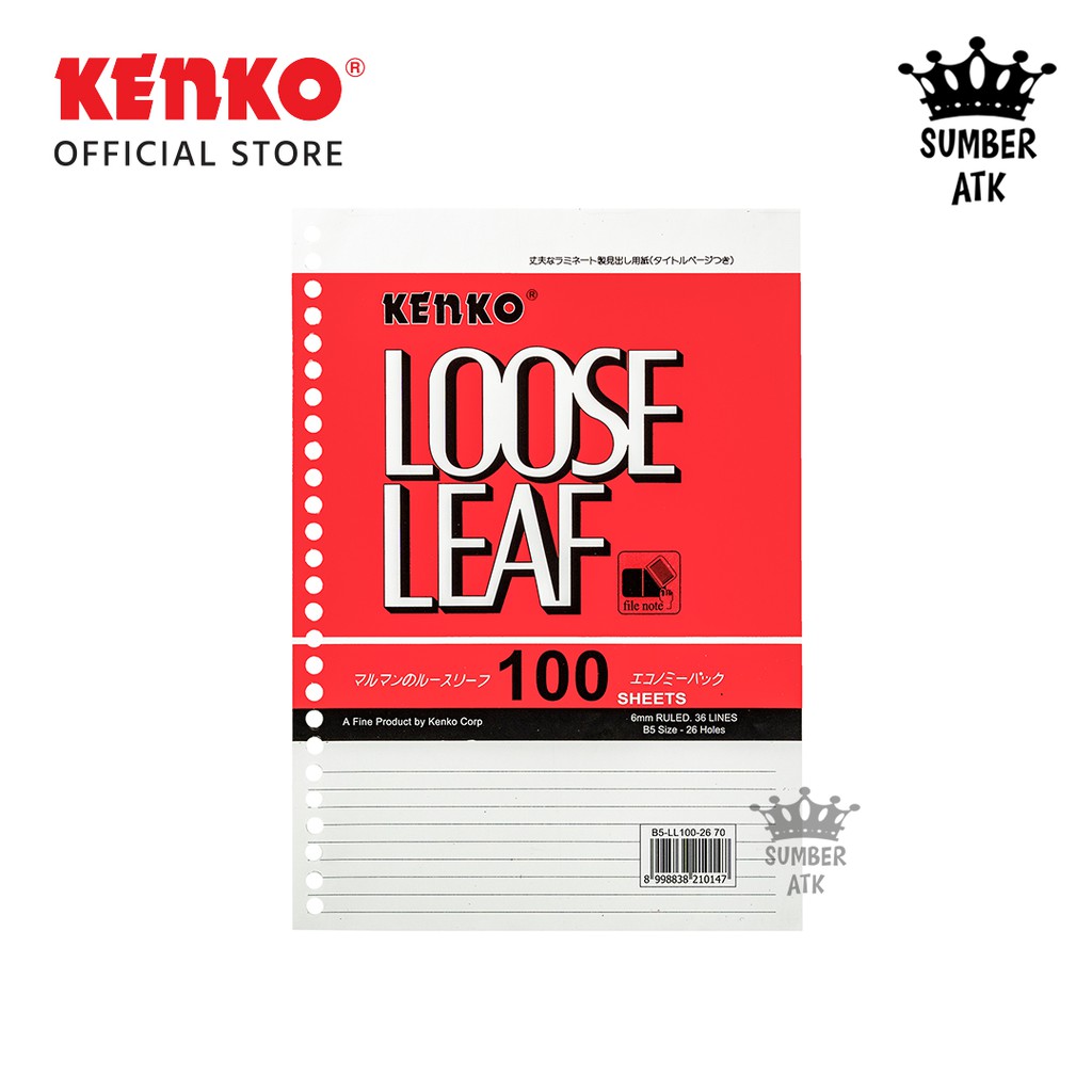 

KENKO LOOSE LEAF B5 LL 100 2670 ( 100 Sheet / 100 Lembar )