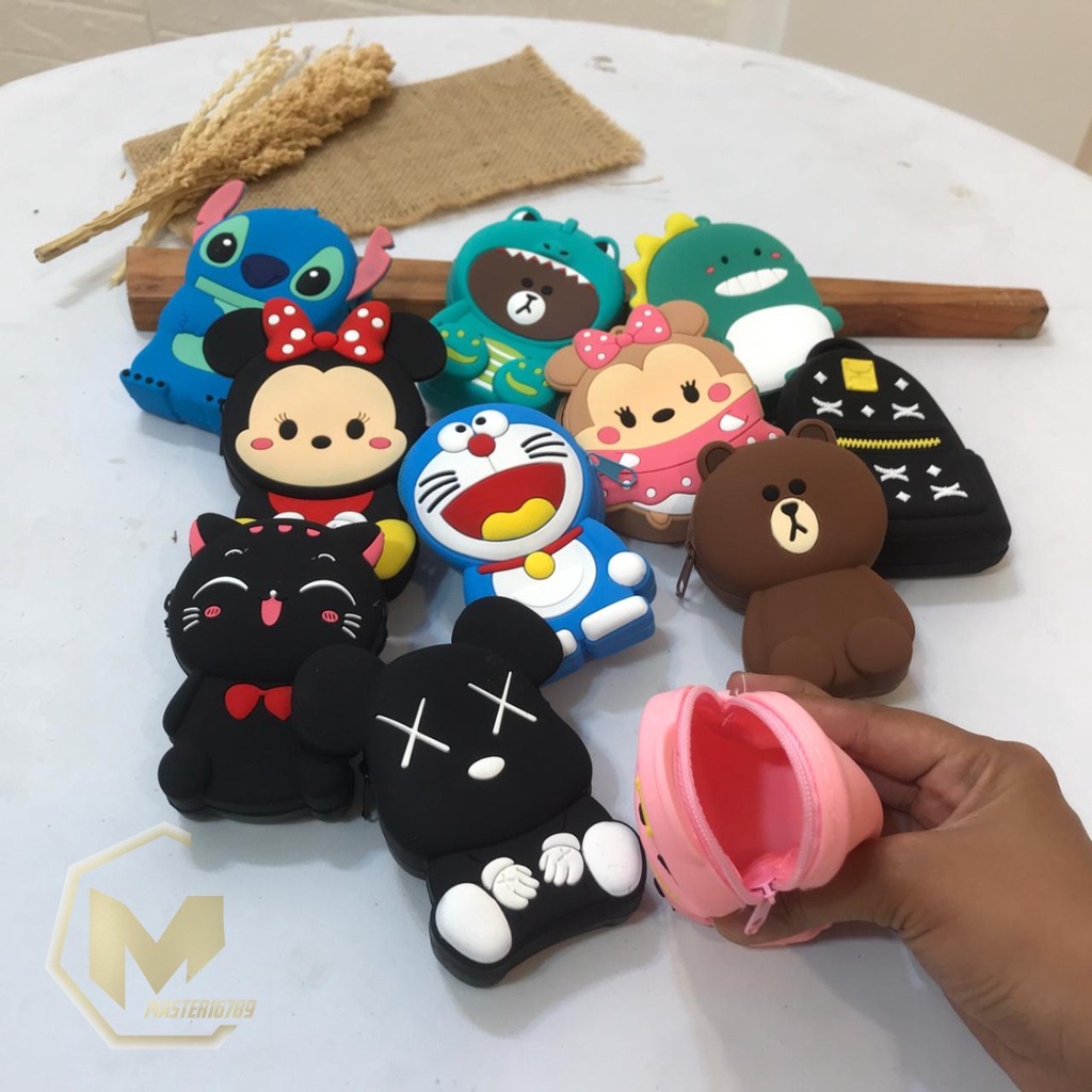 DOMPET BAG KOIN JELLY SILIKON SILICONE KARAKTER LUCU IMPORT POUCH ANTI AIR WATERPROOF MA2388