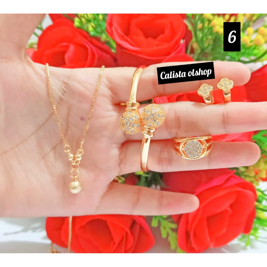 Calistanauliaolshop Set Anak Benggel Permata Xuping (COD)