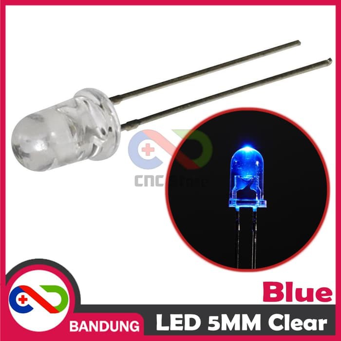 10PCS LED F5 5MM SUPER BRIGHT BLUE BIRU CLEAR