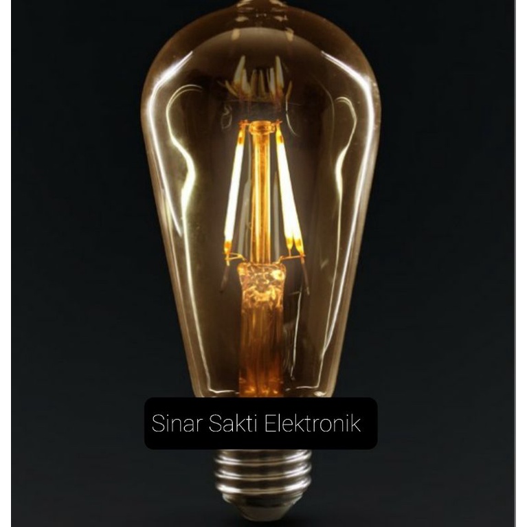 Lampu Led Filamen 4 watt 4w Edison Cafe E27 Vintage oval Outdoor