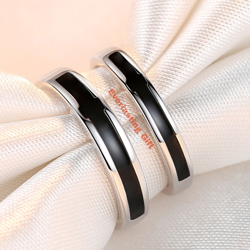 Cincin Couple Hitam Cincin Nikah Perak Anti Karat LIMITED EDITION