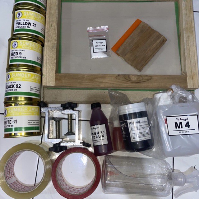 PAKET USAHA SABLON PREMIUM CUP PLASTIK - terbaik bundle alat bahan kemasan gelas bowl mangkok