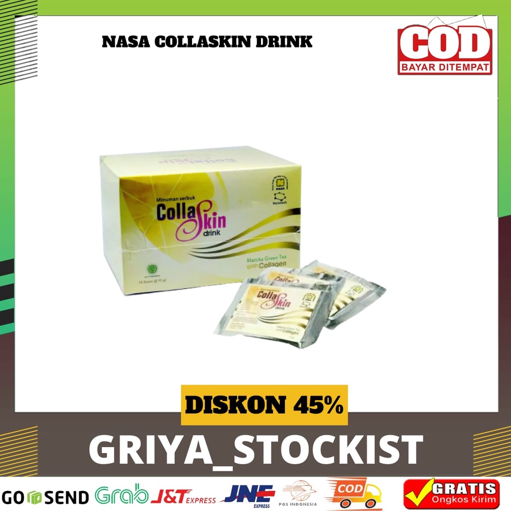 

( COD ) MINUMAN RASA MATCHA PERAWATAN KULIT DARI DALAM COLLASKIN DRINK CODRINK ORIGINAL NASA