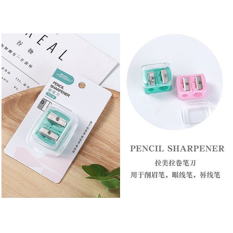 1PC Double Holes Pencil Sharpener Makeup Pencil Multi Purpose Mechanical Pencil Sharpener for Office School Supplies