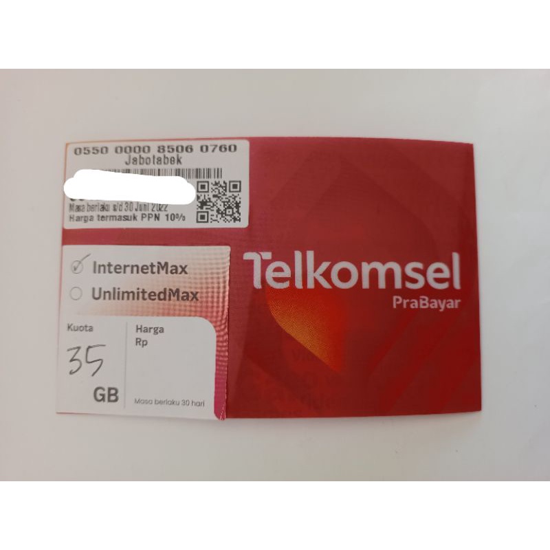 Perdana Paket Data TELKOMSEL Internet Max 35 GB