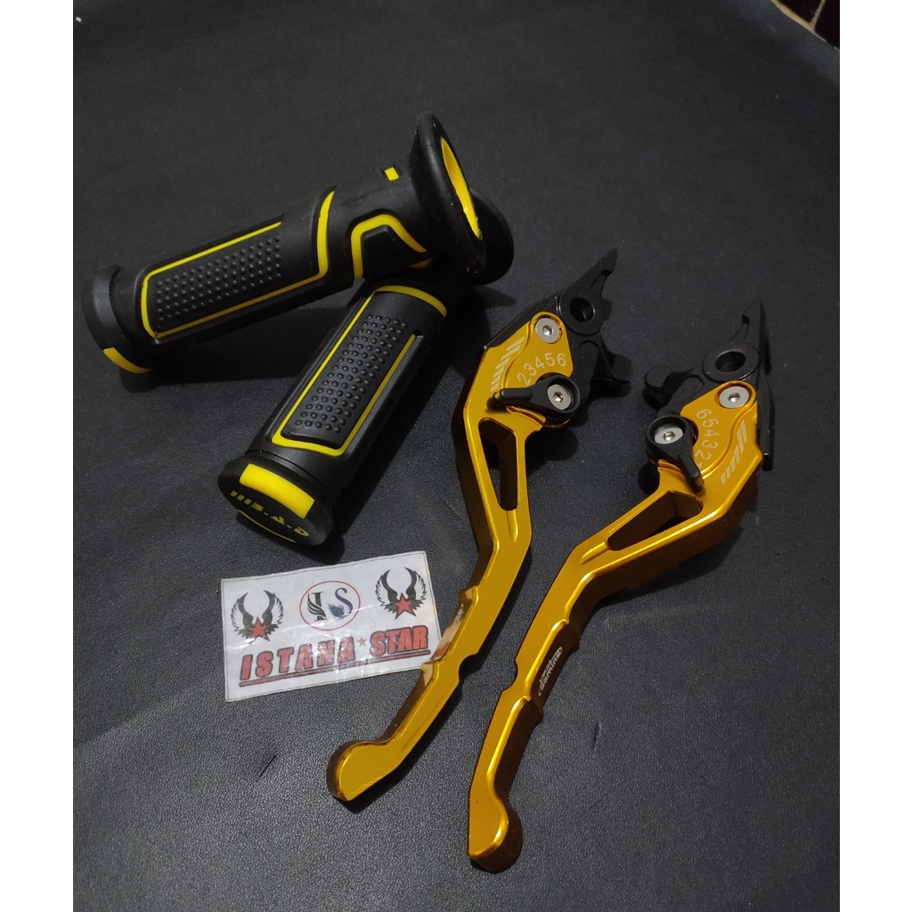 [PROMO] Handle REM Nmax 2015 2016 2017 2018 2019 / All New Nmax 2020 - 2 TONE - GOLD GRIP HAND GRIP HANDGRIP JALU STANG JALU JALU RING HARGA SEPAKET