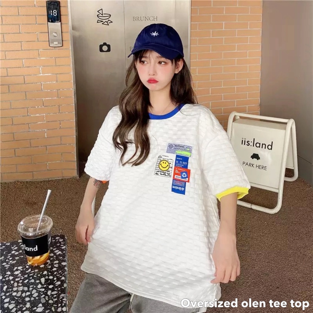 Oversized olen tee top -Thejanclothes