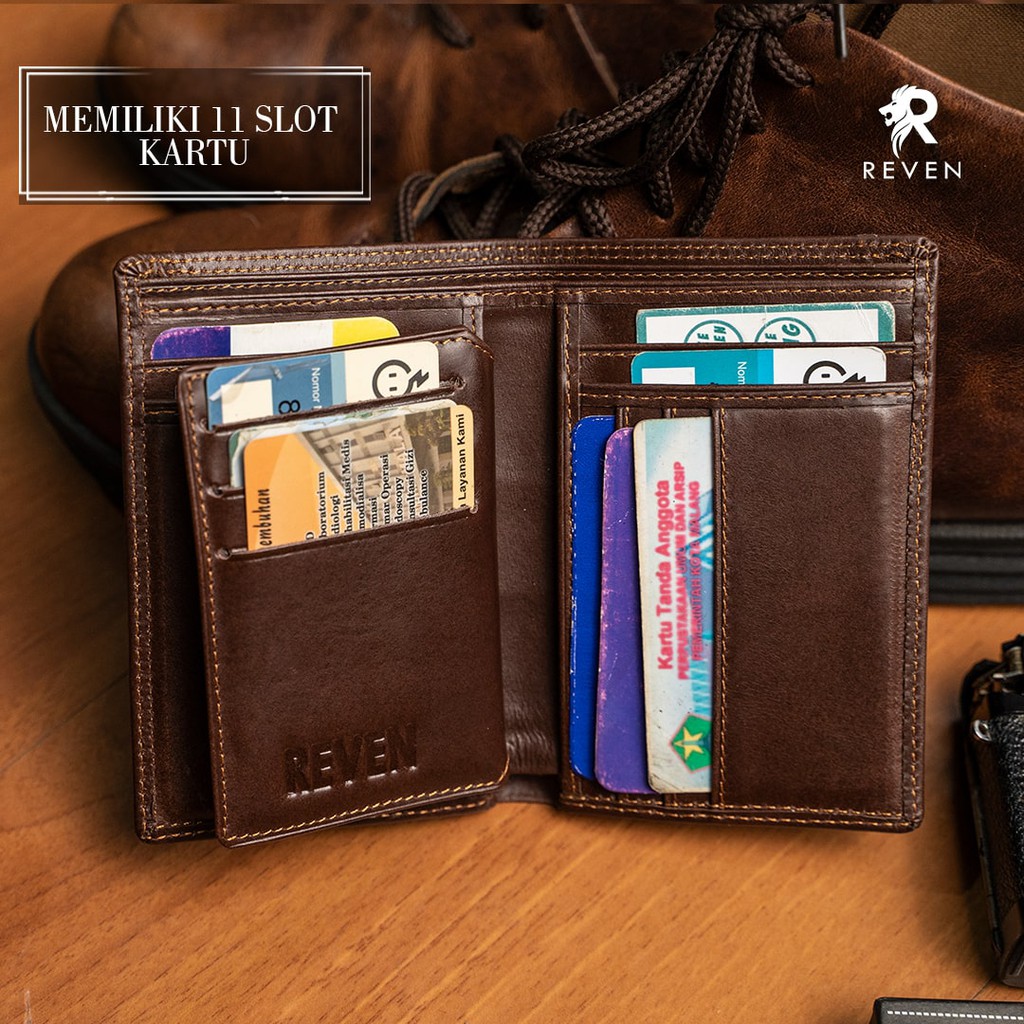 REVEN LEATHER -  Athena Premium Wallet 16 SLOT CARD Dompet Pria Full Kulit asli