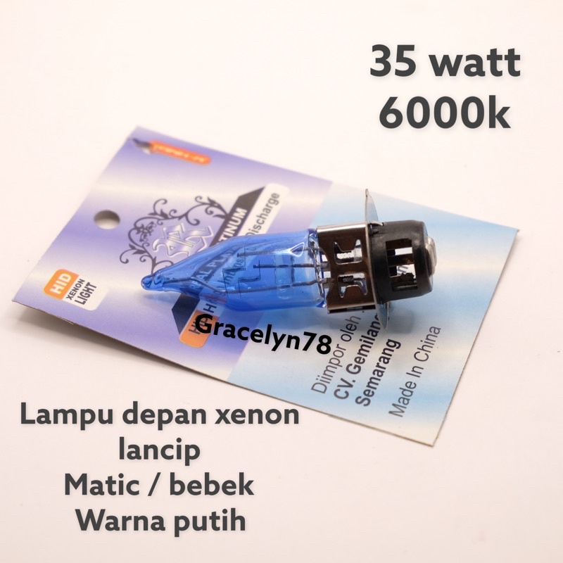 lampu depan motor xenon lancip 35watt bebek matic putih terang