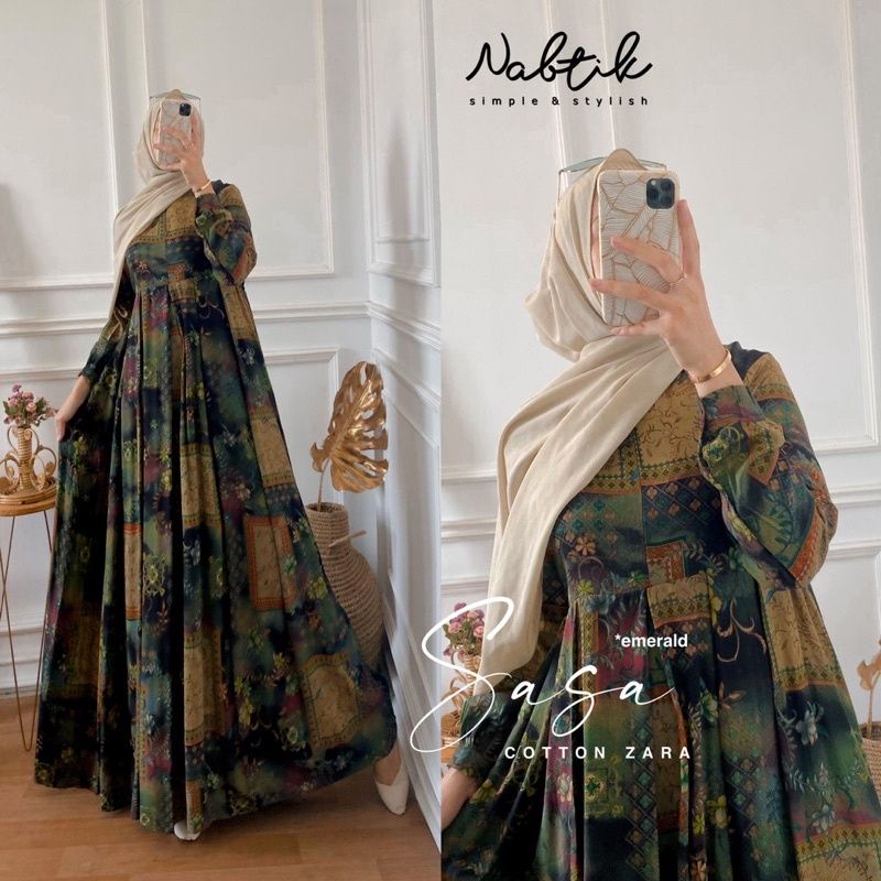 READY SASA DRESS ORIGINAL NABTIK SOLO 'GAMIS MUSLIM'