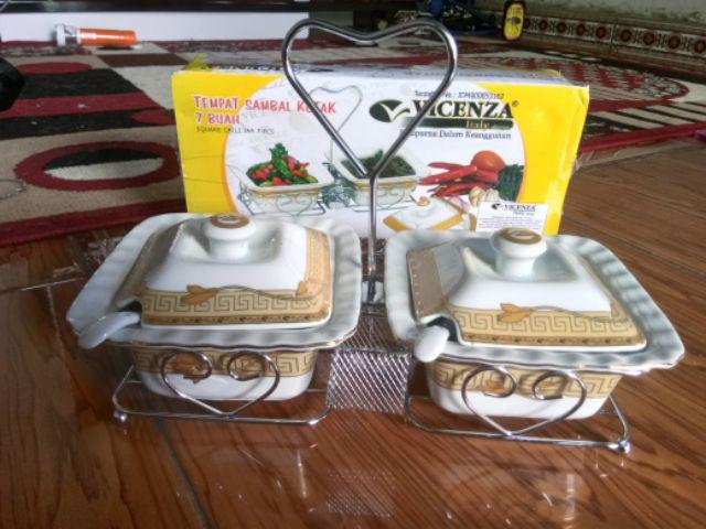 Tempat Sambal Kotak Vicenza - Square Chili Jar B720