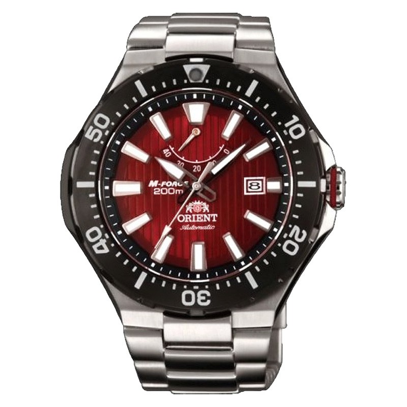 Jam Tangan Pria Orient M-Force Delta SEL07002H Automatic Red Diver 200M Stainless Steel