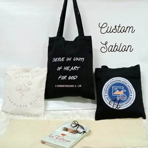 TOTE BAG BLACU POLOS RESLETING TOTEBAG blacu bisa CUSTOM sablon dan UKURAN TT 026