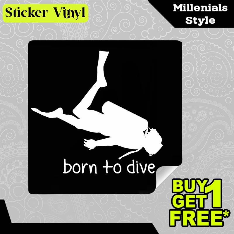 

Stiker Sticker Born to Dive Lahir Untuk Menyelam Desain Keren dan Kekinian Aesthetic Bahan Vinyl Satuan Anti Air