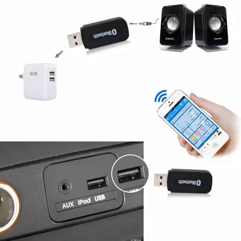 BLUETOOTH RECEIVER WIRELESS STEREO AUDIO ADAPTER USB / USB BLUETOOTH SPEAKER AUDIO MUSIC