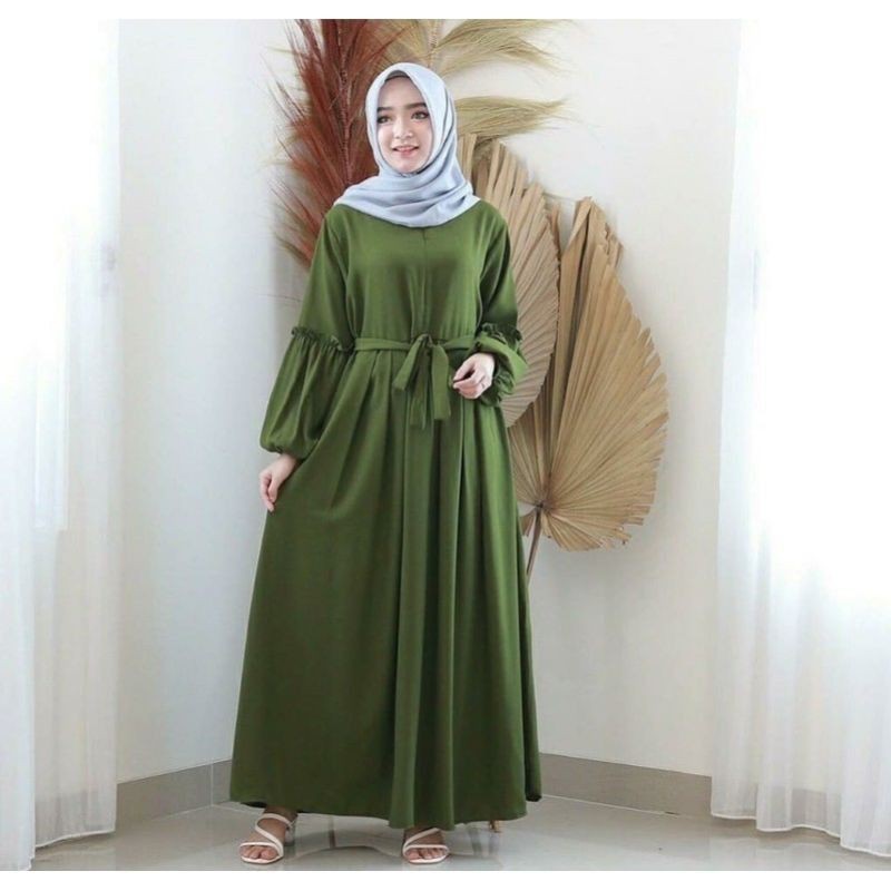 GAMIS CHERINA REMPEL WIRU DRESS BUSUI  MOSCREPE  PREMIUM