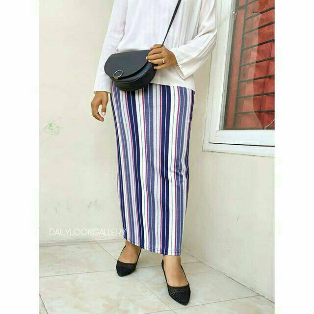 ROK SPAN MOTIF GARIS || ROK SPAN MOTIF
