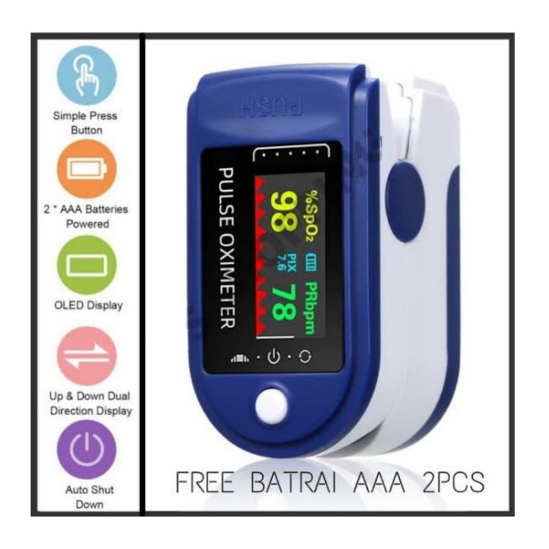 Pulse oximeter oxymeter baca jantung dan nafas sesak napas masa omicron