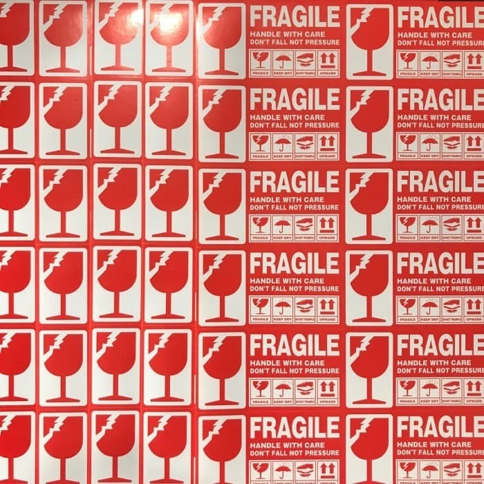 14PC Sticker Fragile / Stiker Fragile / Sticker Pecah Belah / Stiker Gelas